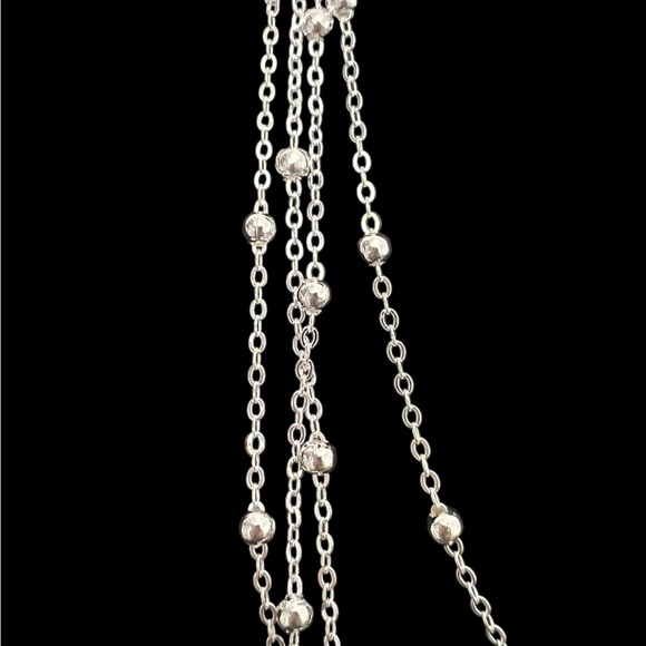 multilayer silver plated necklace four in one NWOT - Picture 6 of 12